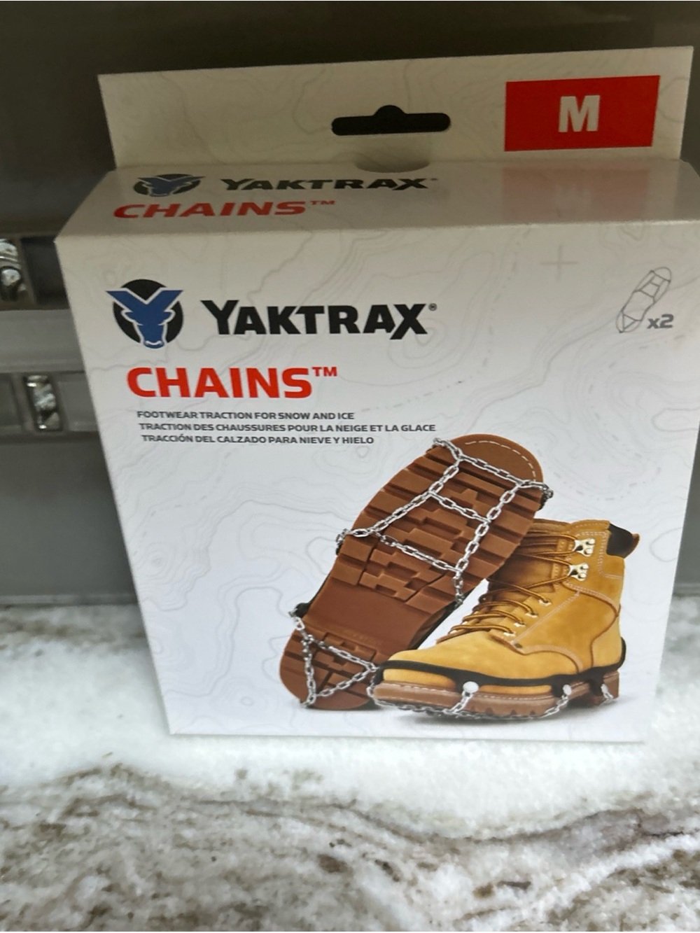 YAKTRAX Chains (Winter Traction for shoes) Mens M (US 6.5-9) New Snow Sleet